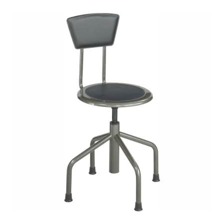 Safco Safco Low Base Stool with Backrest - Steel - Silver 6668